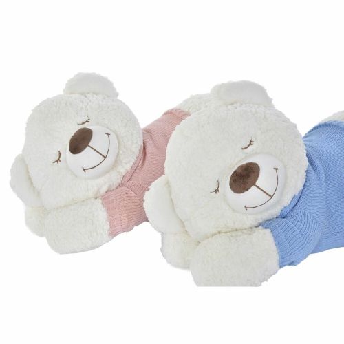 Oso de Peluche DKD Home Decor 70 x 30 x 30 cm Azul Rosa Blanco Infantil (2 Unidades)