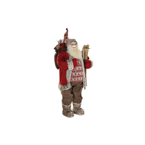 Adorno Navideño DKD Home Decor Papá Noel Rojo Gris PVC Madera 60 x 50 x 124 cm