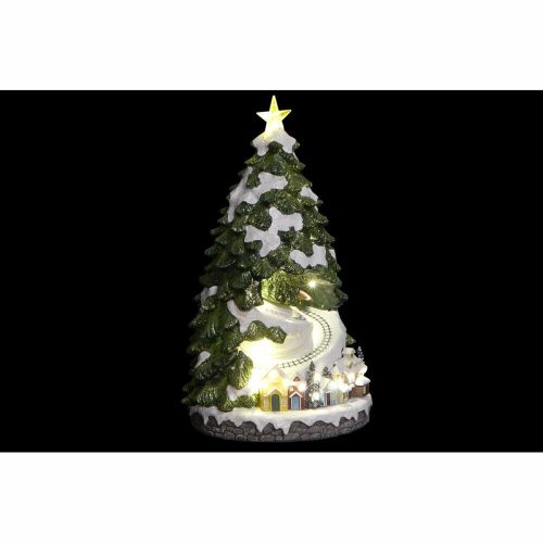 Árbol de Navidad DKD Home Decor Movimiento Luz LED Musical Multicolor Resina 23 x 23 x 42 cm (3 Unidades)