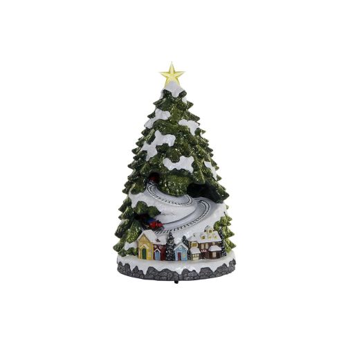 Árbol de Navidad DKD Home Decor Movimiento Luz LED Musical Multicolor Resina 23 x 23 x 42 cm (3 Unidades)