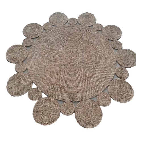 Alfombra DKD Home Decor Natural Poliéster Juncos (200 x 200 x 1 cm)