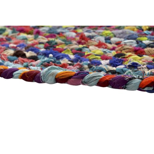 Alfombra DKD Home Decor Poliéster Algodón Multicolor Jute (200 x 200 x 0,7 cm)