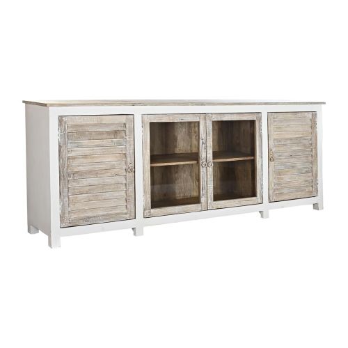 Aparador DKD Home Decor Blanco Natural Marrón claro Madera de mango 210 x 40 x 82 cm