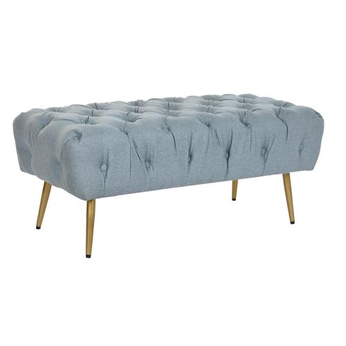 Banqueta DKD Home Decor   103 x 46 x 42 cm Azul Dorado Metal