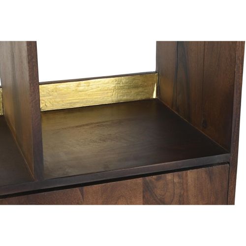 Estantería DKD Home Decor Negro Dorado Metal Marrón oscuro Madera de mango 4 Estantes (90 x 35 x 200 cm)