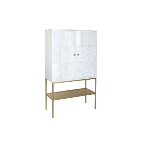 Aparador DKD Home Decor Dorado Metal Blanco Madera de mango (91 x 44 x 152 cm)