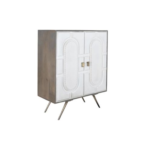 Aparador DKD Home Decor Gris Dorado Blanco Latón Madera de mango (93 x 41 x 114 cm)