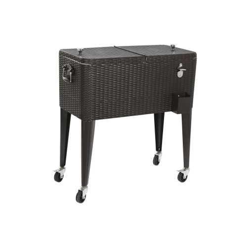 Nevera Portátil DKD Home Decor Marrón Metal ratán sintético 76 L 83 x 48 x 86 cm