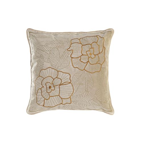 Cojín DKD Home Decor Dorado 45 x 10 x 45 cm Flores