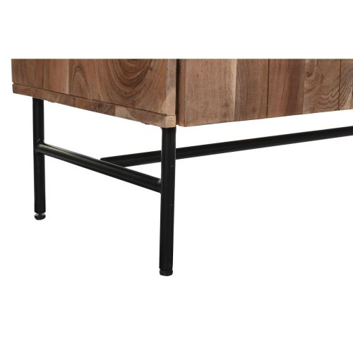 Aparador DKD Home Decor 142 x 40 x 81 cm Negro Metal Marrón Acacia