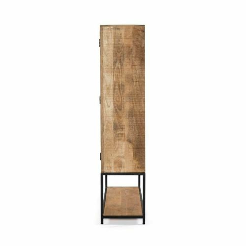 Estantería DKD Home Decor Negro Natural Metal Madera de mango 170 x 45 x 200 cm (1)