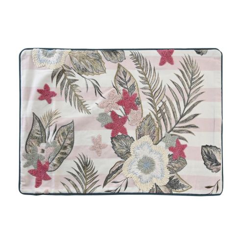 Funda de cojín DKD Home Decor 60 x 1 x 40 cm Rosa Verde Tropical