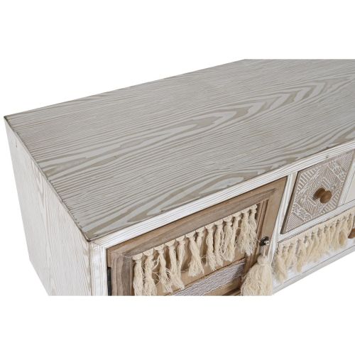 Aparador DKD Home Decor Abeto Algodón Blanco (120 x 35 x 80 cm)