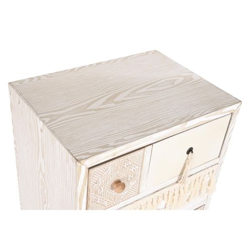 Cajonera DKD Home Decor Abeto Natural Algodón Blanco (48 x 35 x 89 cm)