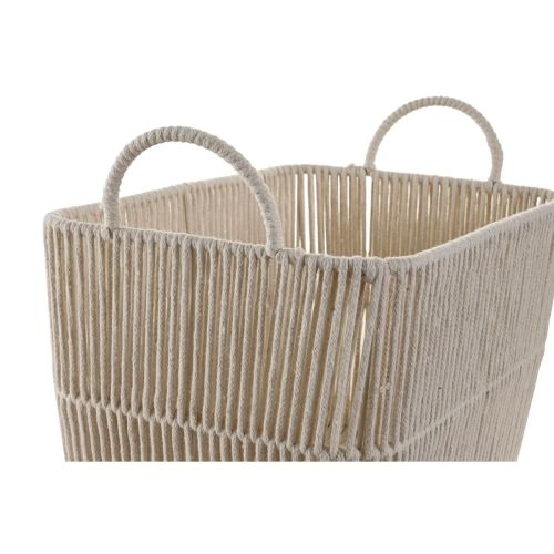 Juego de Cestas DKD Home Decor Beige Metal 39 x 29 x 31 cm 3 Piezas