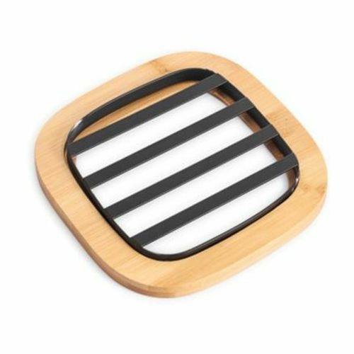 Salvamantel DKD Home Decor 17 x 17 x 1 cm Natural Negro Acero