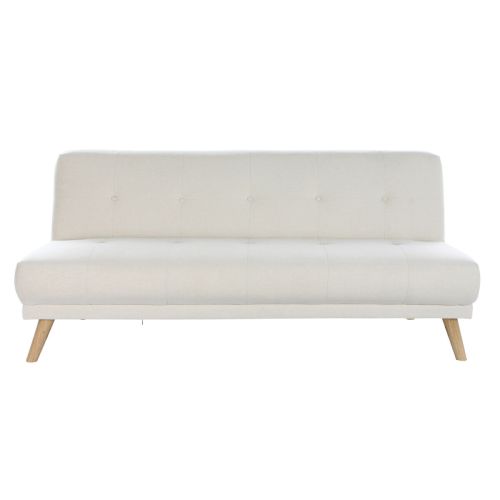 Sofá Cama DKD Home Decor 172 x 80 x 76 cm Crema Madera de caucho Moderno Scandi