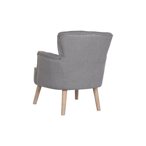 Sillón DKD Home Decor Abeto Poliéster Gris oscuro (66 x 70 x 88 cm)