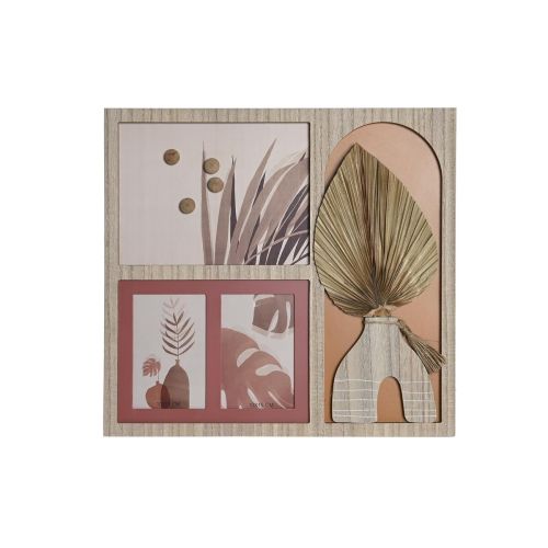 Marco de Fotos DKD Home Decor 43 x 1,2 x 40 cm Natural Multicolor Madera MDF Boho