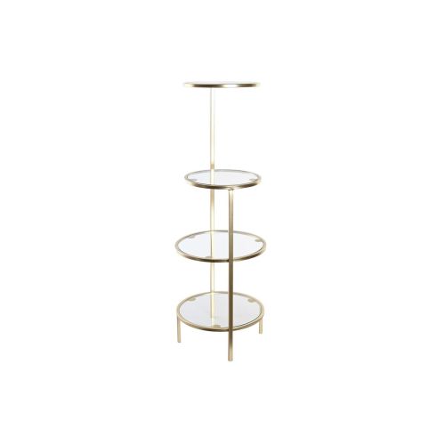 Estante DKD Home Decor 32,5 x 30 x 86 cm Cristal Dorado Metal