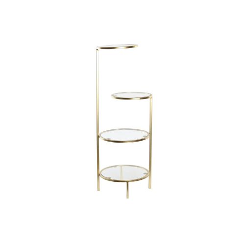 Estante DKD Home Decor 32,5 x 30 x 86 cm Cristal Dorado Metal