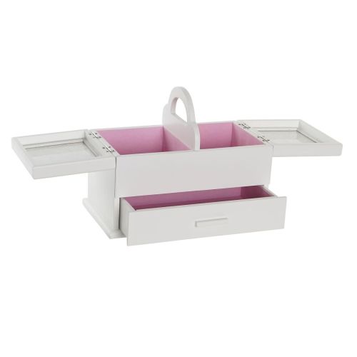 Caja-Joyero DKD Home Decor 16 x 17 x 28 cm Blanco Rosa claro Madera MDF