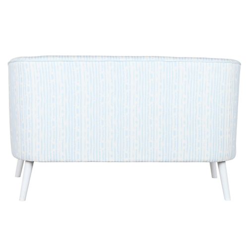 Sofá DKD Home Decor Azul Blanco Azul cielo Metal Rayas Mediterráneo 130 x 68 x 78 cm