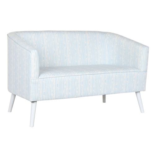 Sofá DKD Home Decor Azul Blanco Azul cielo Metal Rayas Mediterráneo 130 x 68 x 78 cm