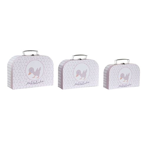 Juego de Cajas Decorativas DKD Home Decor 28 x 9,5 x 20 cm Rosa Metal Multicolor Cartón