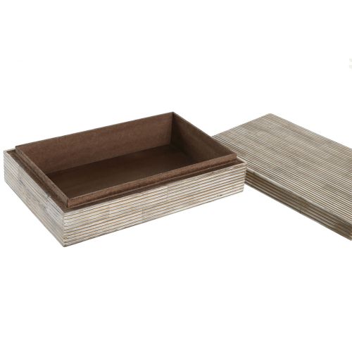 Caja-Joyero DKD Home Decor 20,5 x 13 x 5,5 cm Crema Hueso Resina