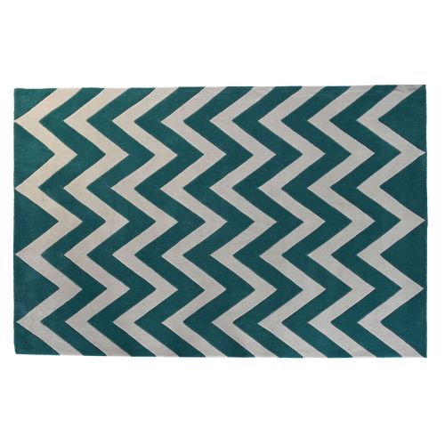 Alfombra DKD Home Decor 160 x 230 x 2 cm Poliéster Zig-zag Bicolor