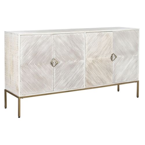 Aparador DKD Home Decor 170 x 40 x 90 cm Dorado Metal Blanco Madera de mango