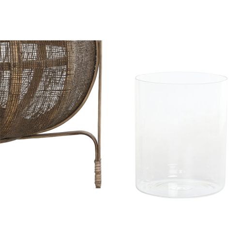 Portavelas DKD Home Decor Marrón Natural Bambú 35 x 35 x 47 cm