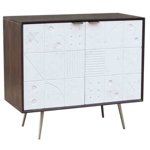 Aparador DKD Home Decor Blanco Marrón Metal Madera de mango 90 x 43 x 80 cm