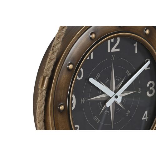 Reloj de Pared DKD Home Decor 43 x 8 x 71 cm Cristal Negro Dorado Hierro (2 Unidades)