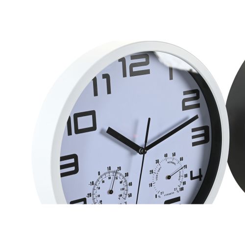 Reloj de Pared DKD Home Decor 25,5 x 4 x 25,5 cm Negro Blanco Poliestireno (2 Unidades)