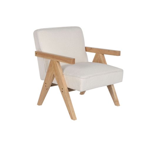 Butaca DKD Home Decor Blanco Poliéster Madera 64 x 66 x 79 cm