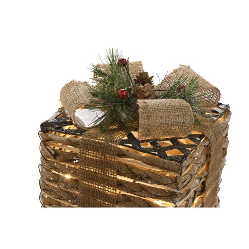 Adorno Navideño DKD Home Decor Natural 25 x 25 x 25 cm (3 Piezas)