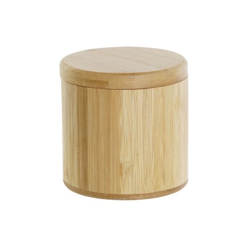 Salero con Tapa DKD Home Decor Natural Bambú 8,5 x 8,5 x 8,5 cm