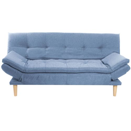 Sofá DKD Home Decor Azul Azul cielo Natural Madera Scandi 180 x 85 x 83 cm