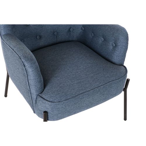 Sillón DKD Home Decor Azul Negro Metal 65 x 73 x 79,5 cm