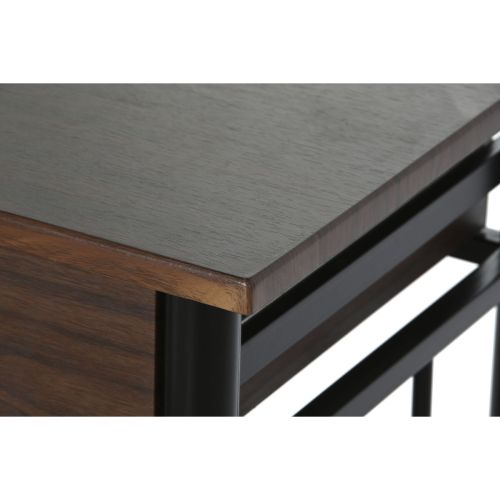 Conjunto de Mesa con 2 Sillas DKD Home Decor Marrón Negro Metal Madera MDF 80 x 50 x 84 cm