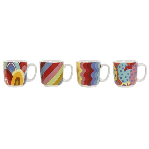 Juego de Tazas de Café DKD Home Decor Multicolor Coral Bambú Dolomita Moderno 180 ml