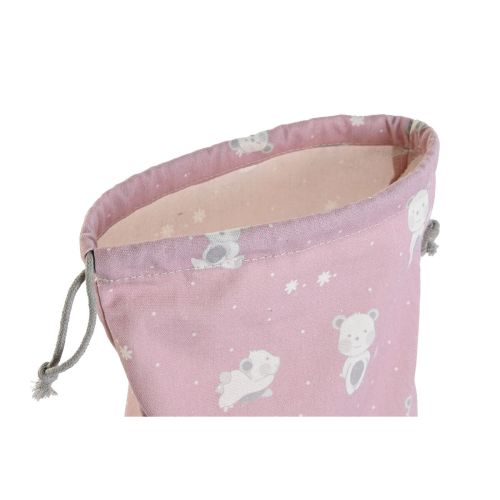 Bolsa DKD Home Decor Azul Blanco Rosa osos 24 x 2 x 26 cm (2 Unidades)