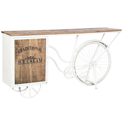 Consola DKD Home Decor Blanco Marrón Metal 165 x 35,5 x 83,8 cm