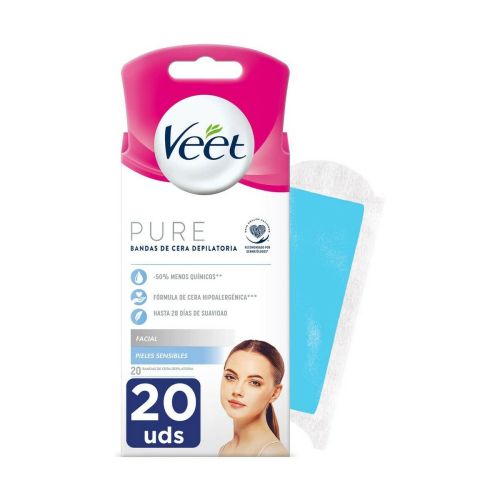 Bandas Depilatorias Faciales Veet Piel Sensible 20 Unidades