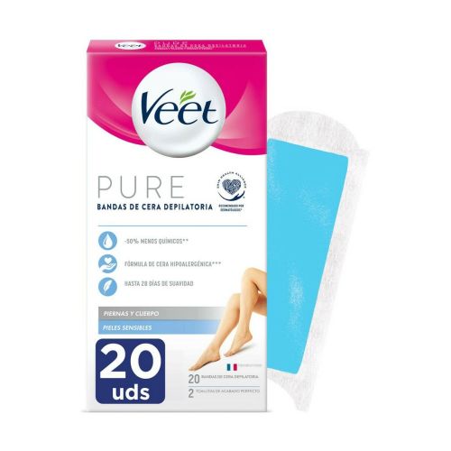 Bandas Depilatorias Corporales Veet Piel Sensible 20 Unidades