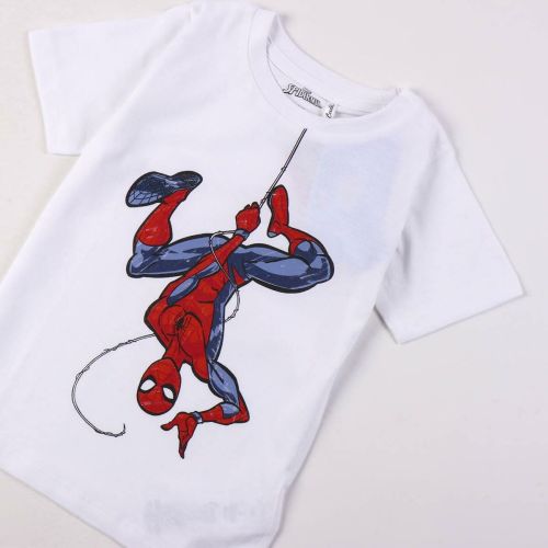 Camiseta de Manga Corta Infantil Spider-Man Blanco