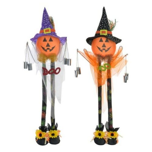 Decoración para Halloween DKD Home Decor Organza Poliéster Calabaza (50 x 92 cm) (2 pcs)