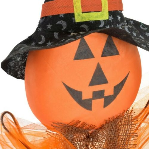 Decoración para Halloween DKD Home Decor Organza Poliéster Calabaza (50 x 92 cm) (2 pcs)